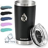 RAYMYLO Insulated Stainless Steel Travel Mug for Hot/Cold Coffee, 20 oz Tumbler with BPA-Free Detachable Slider Lid, Travel Coffee Cup with Lid Fits Most Car cup holder, Magic Black