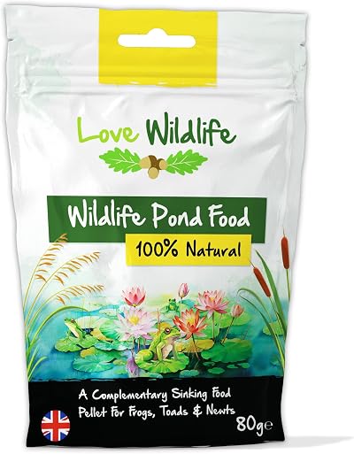 Love Wildlife Wildlife Pond Food 80g – Sinking Pellets for Frogs Toads Newts