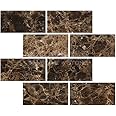 Oracle Tile & Stone Emperador Dark Spanish Marble 3x6 Subway Field Tile, Polished, Brown, 1 Count