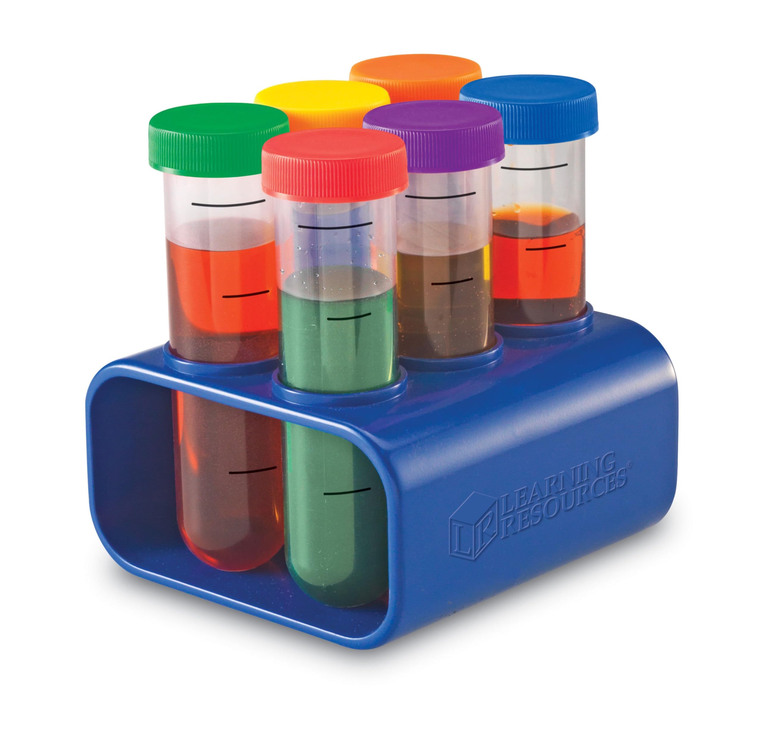 Learning Resources Primary Science Jumbo Test Tubes with Stand, Set of 6 Tubes, Ages 3+