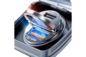 AINOPE 90W USB C Car Charger Fast Charging,[Smallest Metal] Car Charger USB C PD45W+QC3.0 Dual Port Cigarette Lighter USB C Charger Car Charger Adapter for iPhone 16 Pro Max Plus 15 14 13 iPad Samsung