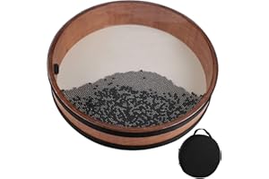 BGMUSER Ocean Drum 12 inch with Goatskin Drumhead,Steel&Plastic Wave Bead,Bag, Sound Healing Instrument for Yoga Meditation Relaxation