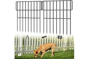 AVELOTUUG 25 Panels Garden Fencing Animal Barrier, 17in (H) X 27ft (L) No Dig Dog Fence, 1.25 in Gap Fence Border for Dogs Rabbits, Rustproof Metal Decorative Fences Blocker for Outdoor, Yard, Patio