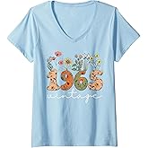 Womens 60 Years Old Vintage 1965 60th Birthday Tee Wildflower Women V-Neck T-Shirt