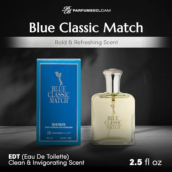 PB PARFUMSBELCAM BLUE CLASSIC MATCH CM EAU DE TOILETTE SPRAY, OUR VERSION OF A DESIGNER EDT, 75 ML