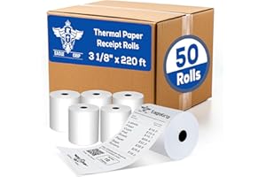 Eagle Grip 3-1/8" x 220' Thermal Paper Receipt Rolls, Case of 50