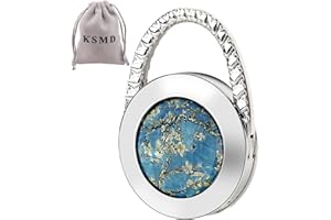 KSMD Purse Hooks for Table and Bars,Portable Purse Hanger Organizers Hooks Handbag Holder Pocketbook Holder Bag Storage for Desk Bag Hook,Foldable Folding Table Hook Hanger (Flowers)