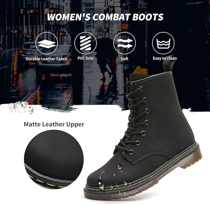 Shupua Womens Fashion Leather Black US6