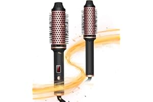 YITRUST 1.5 in Thermal Brush, 10 Temps LCD Display Up to 410°F Curling Iron Curling Brush Heated Curling Brush, Double PTC Ceramic Tourmaline Ionic Volumizing Brush, 110-240V Travel Curling Iron Curling Comb