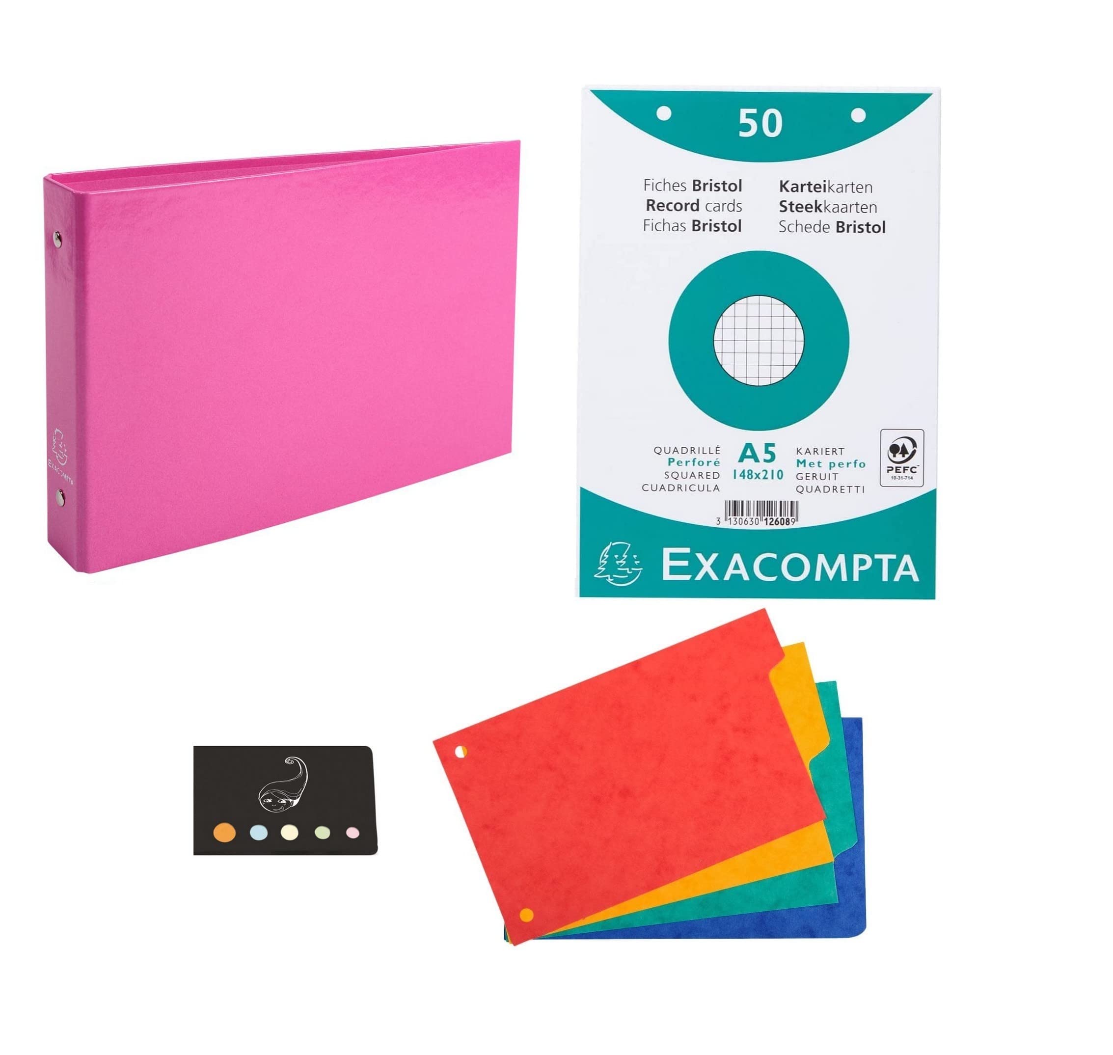 Bristol A5 Card Ring Binders (Pink)