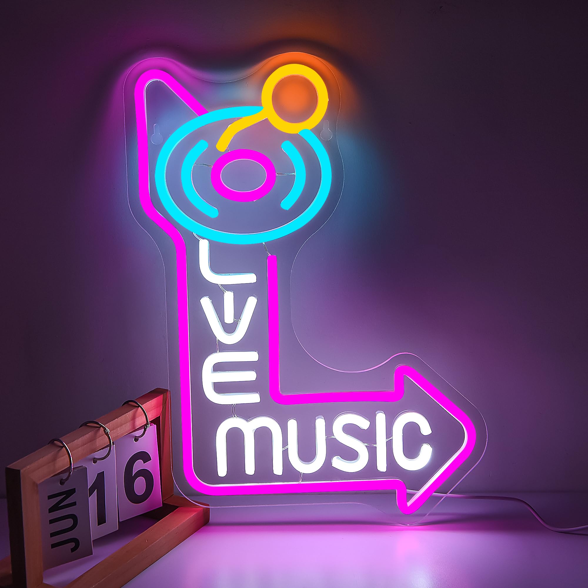 SHENEON Neon Lights - USB Powered Music LED Sign for Wall Decor, Size 16.18 * 12 inch