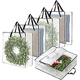 Wreath Storage Bag 5-Pack, 26 Inches 95 L Wreath Storage Container for Home Storage, Storage Bag for Spring Summer Christmas Wreath Decorations or Clothing Blanket Comforters Bed Sheets Pillows