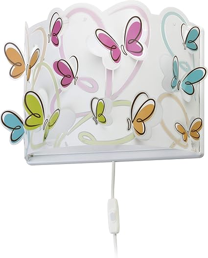 dalber lampara aplique pared infantil butterfly mariposas multicolor 60 w