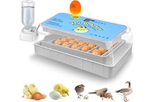 YJDAYY Incubators for Hatching Eggs 15-35 Eggs Incubator with Automatic Egg Turning and ℉Temperature Display LED Egg Candler Poultry Incubator for Hatching Chicken Duck and Quail Egg Incubator
