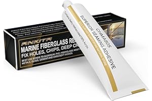 Ankita Marine Fiberglass Repair Kit for Boats - Gel Coat Repair Kit for Boats - Epoxy Filler for Fiberglass Boats Fix Holes, Chips, Deep Cracks, Chip Fix - White