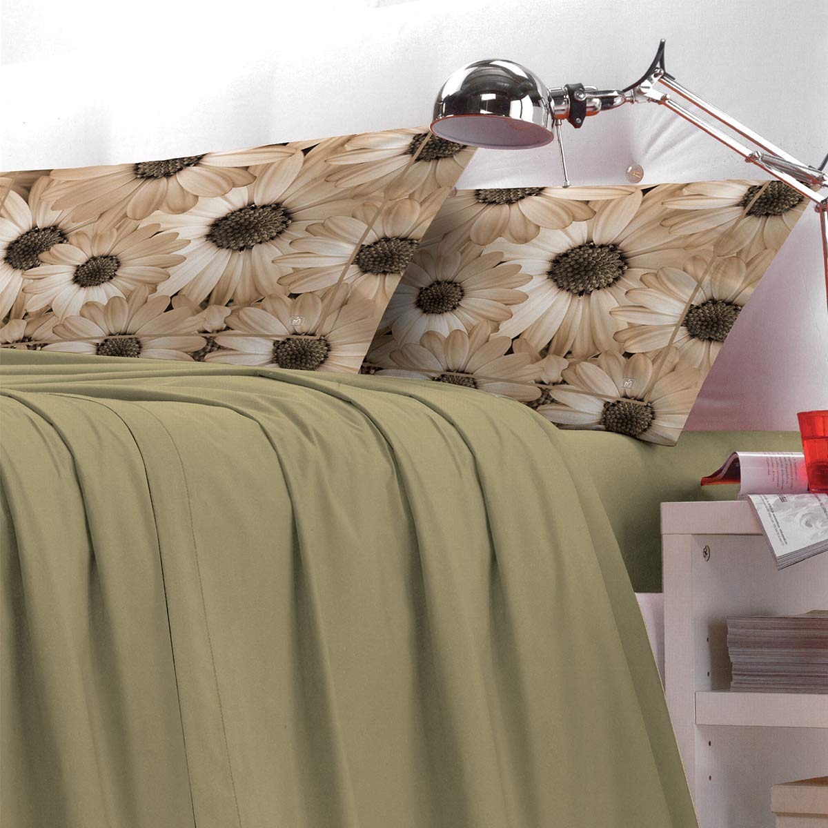 Federe, Federe Cuscini in Stampa Digitale, Margherite, MS1342-05 2X Federe 52x82 cm