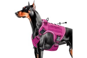 Bruvoalon Heavy-Duty Tactical Dog Harness for Large Dogs, No Pull Adjustable Reflective K9 Vest with Molle System, 12 Colors & 4 Sizes, Military-Grade Control for Training, Outdoor & 10+ Breeds