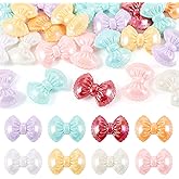 KISSITTY 23pcs Bow Tie Beads Acrylic Colorful Cute Bowknot Loose Spacers Beads with Hole Bulk for Charms Jewelry Making Earrings Phone Lanyards Keychains Bag Beadable Pens DIY Crafts Women Gifts