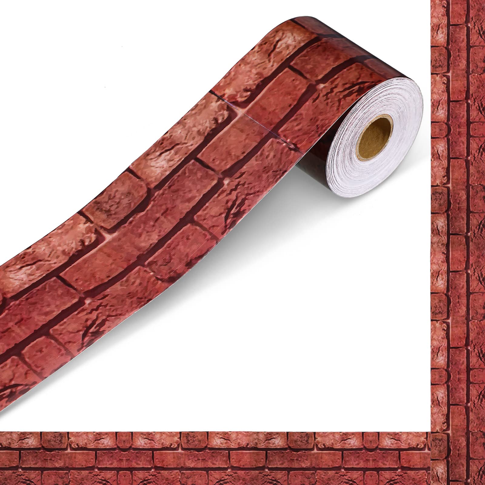 Photo 1 of Outus 68 Feet Red Brick Bulletin Board Border Straight Border Trim for Classroom Home Decor