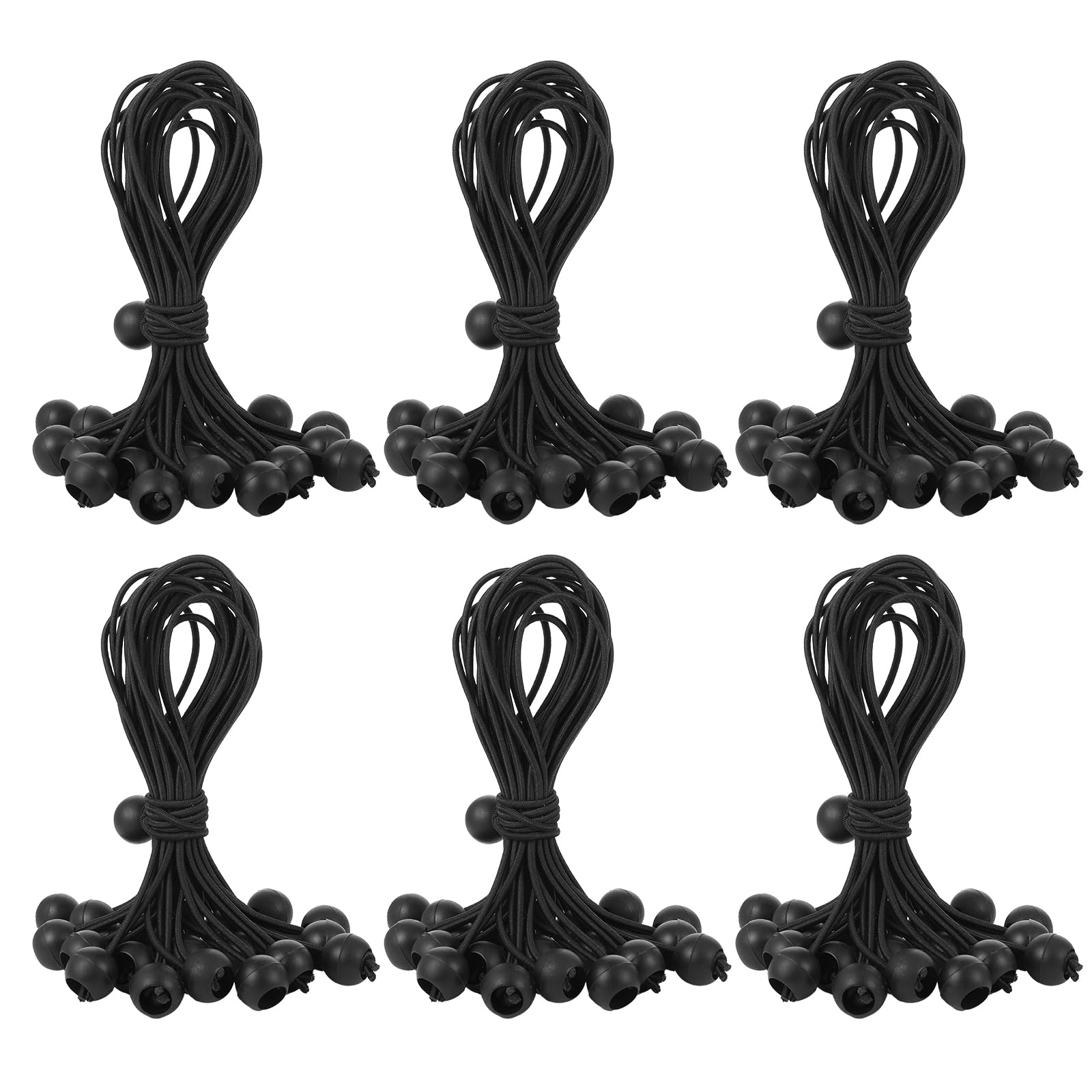 Photo 1 of 8 Inch Tarp Bungee Balls Ties,100 PCS Ball Bungee Cords Heavy Duty Canopy Tie Downs for Camping, Shelter,Cargo,Projector Screen,Tent Poles with UV Resistant (Black)
