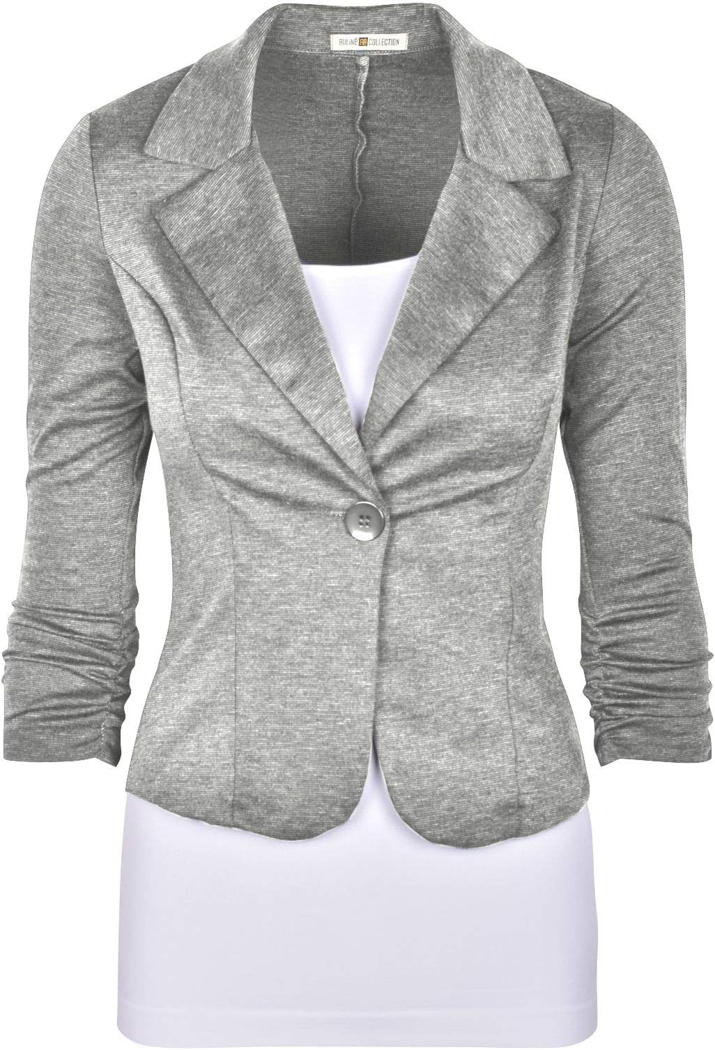 Auliné Collection Women's Casual Work Solid Color Knit Blazer
