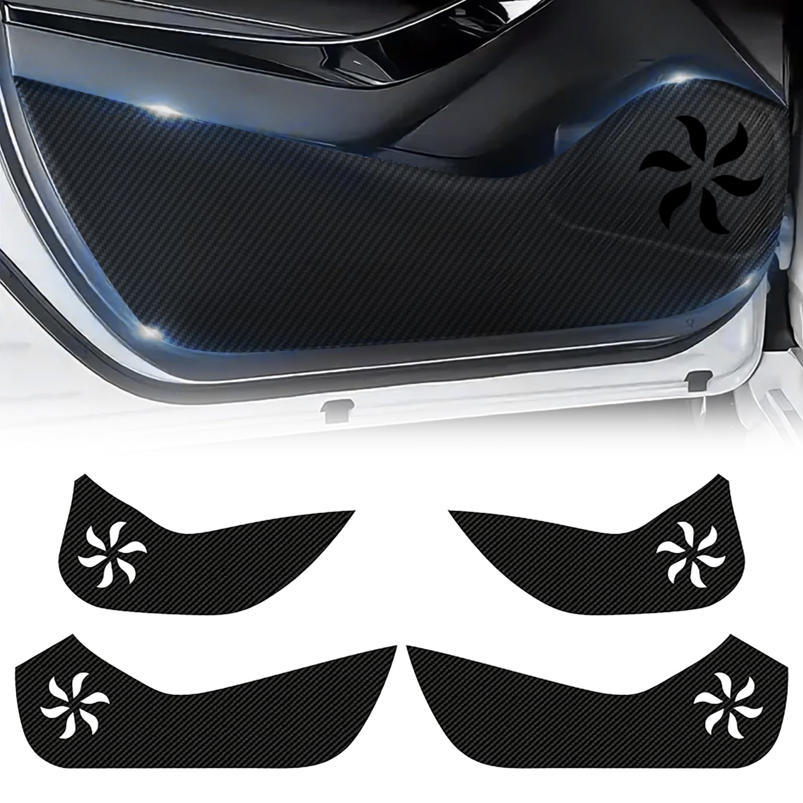 Photo 1 of Car Door Anti Kick Pad Cover Compatible with Toyota Corolla 2020-2025, Door Scratch Protector Molding Trim, Interior Dirty Collision Stickers for Corolla 2020-2025, Carbon Fiber Leather (4Pcs/Set)