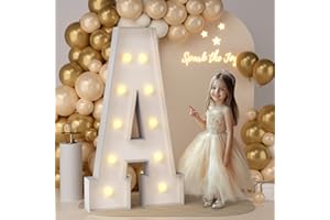 JoyMuse 4FT Marquee Light Up Letters,Large Marquee Letters 4 Feet Tall for Marry Me Proposal Decorations Big 4FT Letters with Lights for Baby Shower Party Decor, Letter A