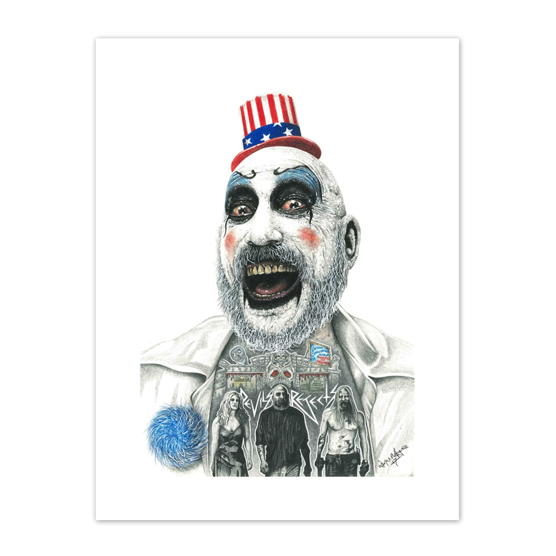 Wee Blue Coo Wayne Maguire Tattooed Captain Spaulding Inked Ikon Canvas Art Print