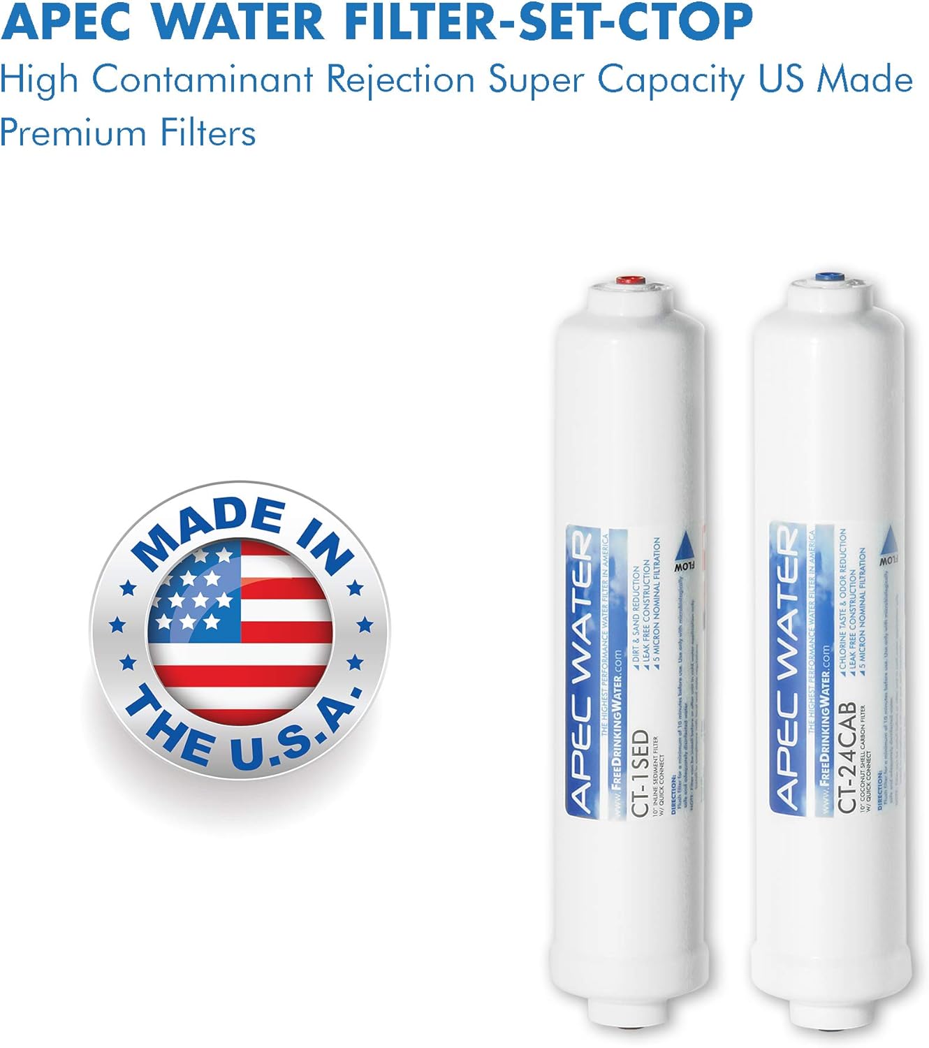 APEC Water Systems FILTER-SET-CTOP US Made Double Capacity Replacement Filter Set For Ultimate Series Countertop Reverse Osmosis Water Filter System Stage 1-2: Home Improvement