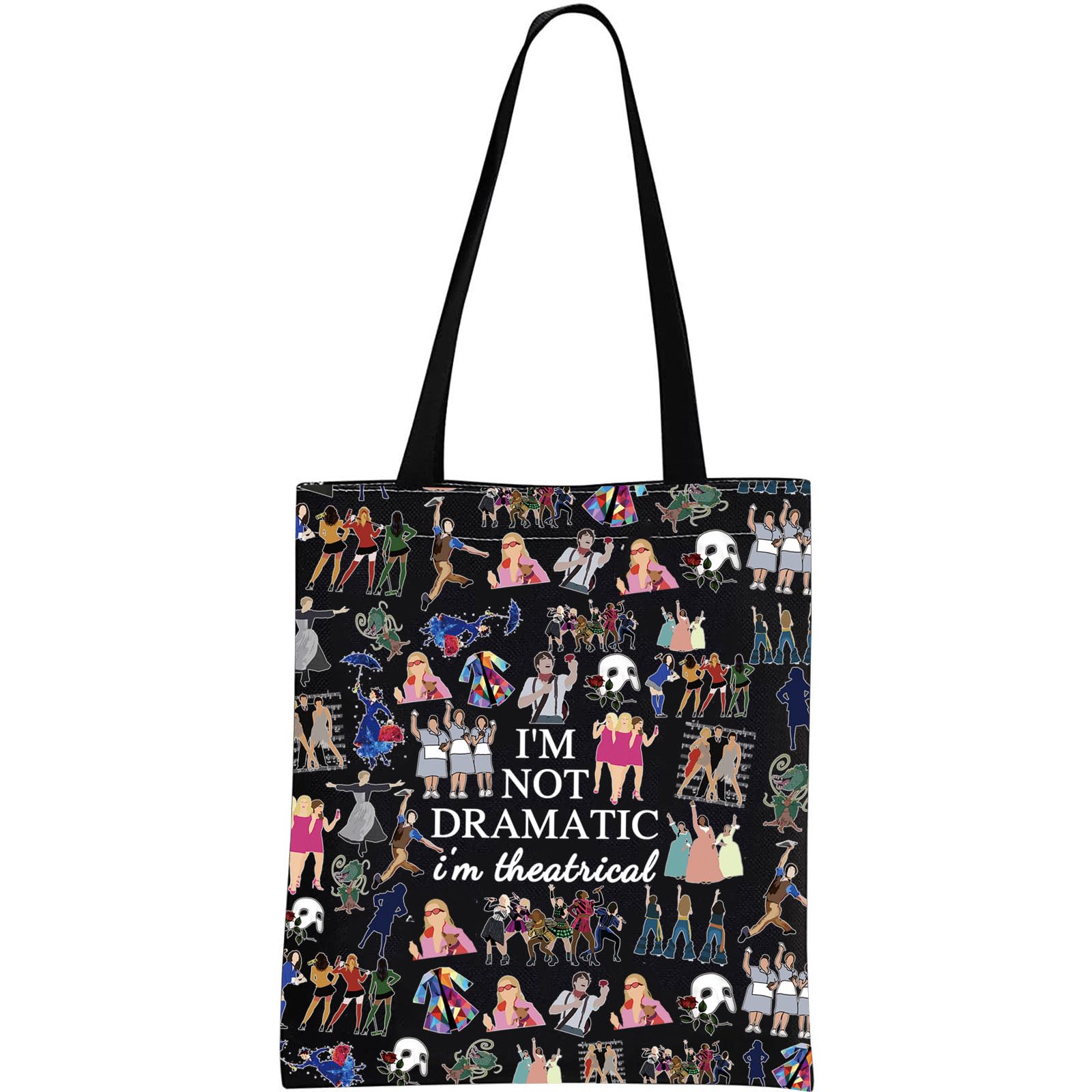 JTOUK Broadway Musical Gift Makeup Bag Theatre Bag I'm Not Dramatic I'm Theatrical Musical Theatre Gift West End Broadway Zipper Pouch (I'm Theatrical ToteBLK EU) — image 1