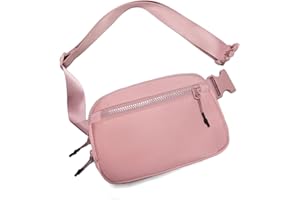 GITUS Fanny Pack Crossbody Bags for Women 1.5L Belt Bag with 3 Zipper Pockets Fashion Waist Packs Everywhere Belt Bag Cross Body Fanny Pack for Women (Pink)