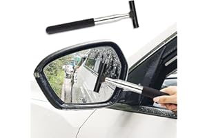 Middrivr Car Side Mirror Squeegee, Retractable Telescopic Mirror Wiper, Anti-Fog & Water Cleaning Tool for Rainy & Foggy Weather, Extendable 98cm Handle, Portable Auto Mirror Cleaner