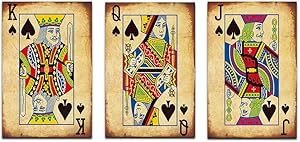 Vintage Poker Playing Cards Canvas Decorative Painting-Set of 3 Art Abstract Canvas Paintings Wall Art Home Decor High-Definition Print Bar/Restaurant Decoration Posters 20x30inch-3pcs NO FRAME