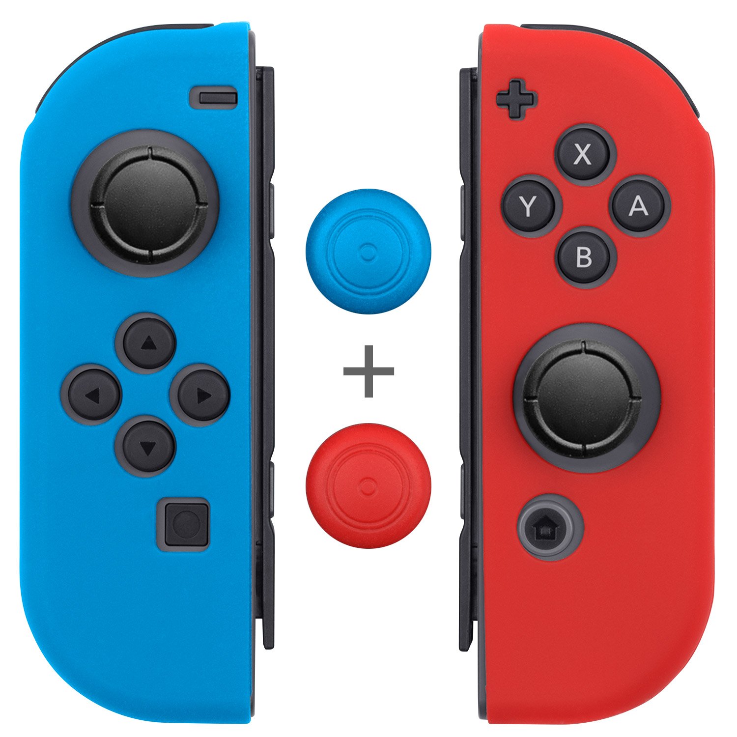 JoyCon Gel Guards with Thumb Grip Caps (1 Pair / 4pcs), Fosmon Anti