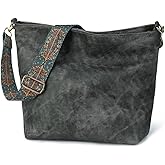 LAVTUG Hobo Bag for Women, Vegan Leather Shoulder Handbags Slouchy Bag with Zipper Everyday Tote Purse, Adjustable Strap | Slouchy, for Work, Travel, Weekender
