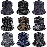 EAZZEA 9-Pack Balaclava Face Mask for Men & Women - UV Protection Neck Gaiter, Multi-Use Cycling Mask & Breathable Headband