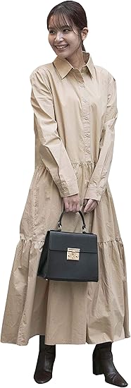 Amazon Co Jp ビッキー Vicky ティアードシャツワンピース 手洗い可能 M キャメル 服 ファッション小物