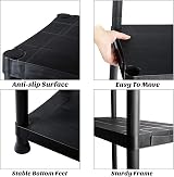 Taylor & Brown 4 Tier Heavy Duty Black Plastic Garage Storage Shelving 60cm Wide view 7