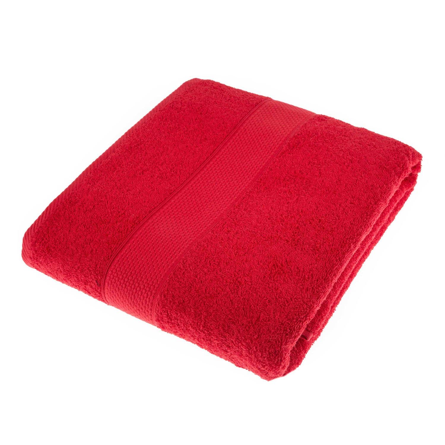 HOMESCAPES Red Turkish Cotton Jumbo Towel Super Soft Thick & Absorbent 500 GSM Towel Heavy Weight for everyday Luxury