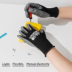 MANUSAGE Safety Work Gloves, Nitrile Work Gloves