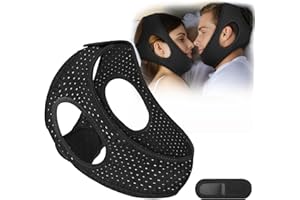 GNAYE Anti Snoring Devices, Breathable Air Flow Jaw Strap for Sleep Apnea, Reusable, Effective, and Adjustable Anti Snore Chin Strap, Chin Strap for Sleeping to Keeping Mouth Closed