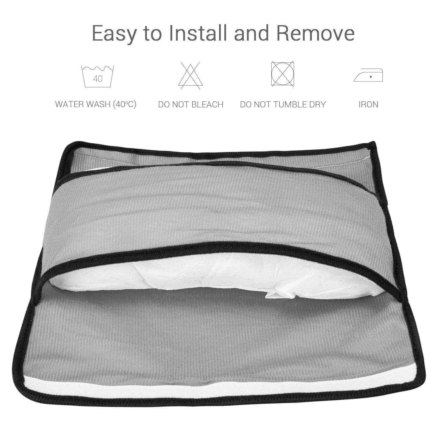 Car Seat Belt Pillow, Elegear [3 Pack] Comfortable Soft Seat Belt Cover Pads, Ergonomic Breathable Cotton Head Support Shoulder Protection Cushion for Baby, kid, Adult - Gray