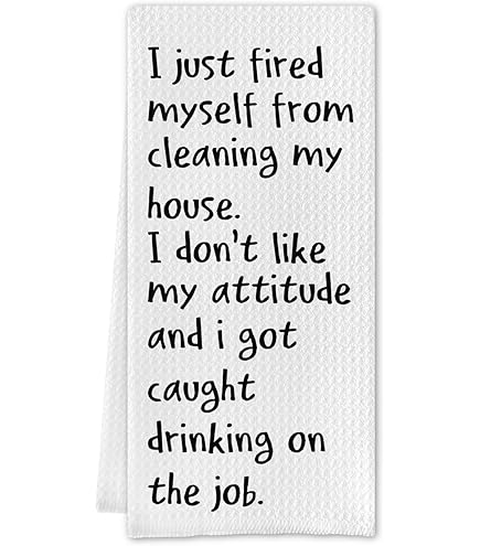 Primitives By Kathy Funny Kitchen Towel – "Nothing Says I Mean Business Like Using A Cart At Liquor Store"