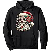 Santa Sugar Skull Calavera Funny Mexican Christmas Pullover Hoodie