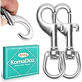 KornaDoz 2 Pack 3.5 Inch Heavy Duty Swivel Snap Hooks, Bolt Snap Clips for Dog Leashes, Pet Collars, Ropes & Chains - Durable Dog Leash Hardware, Prong Collar Safety Backup, Pet Accessory