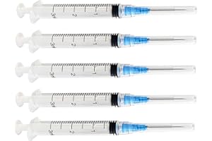100Pack 3mL (3cc) Disposable Sterilized Syringe, Luer Lock, 23Ga x 1, Luer Lock, Pyrogen-Free, Latex-Free (3mL 23g x 1)