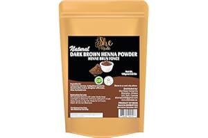 Natural Dark Brown Henna Powder, Natural Hair Color, Indigo & Henna Mix for Soft & Shinier Hair
