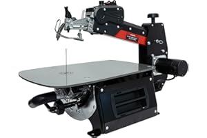 Bucktool 16 Inch Variable Speed Scroll Saw, 1.3A Power Scroll Saws for Woodworking with Upper Arm Lifting, Double Parallel-link Drive, 15 TPI & 18 TPI Pinless Blades for Craftsman, Crafting, Craft