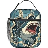 VANZEV Insulated Lunch Box for Women Men, Shark Theme Lunch Box Reusable Portable Lunch Bag Cooler Tote Waterproof Lunch Container for Office Picnic Work Travel