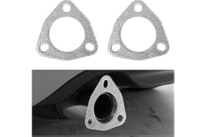 NYTKL 2PCS Exhaust Gasket, 2.25" 3-Bolt High Temperature Exhaust Flange Gaskets, Multifunctional Header Gaskets Replacement for Mufflers Catalytic Converters, Car Accessories